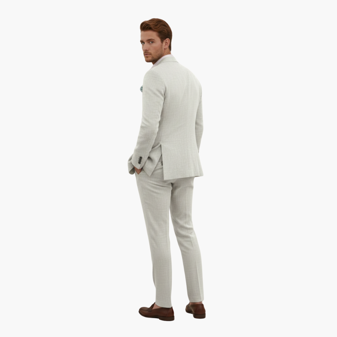 Linen-Look Blazer and Pants Set