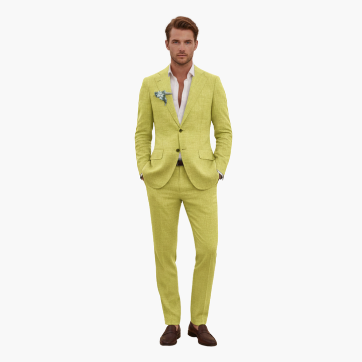 Linen-Look Blazer and Pants Set