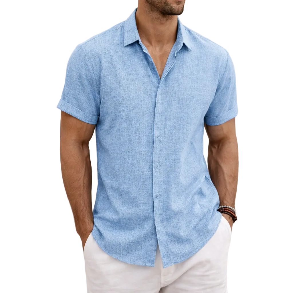 Casual Short Sleeve Button Shirt