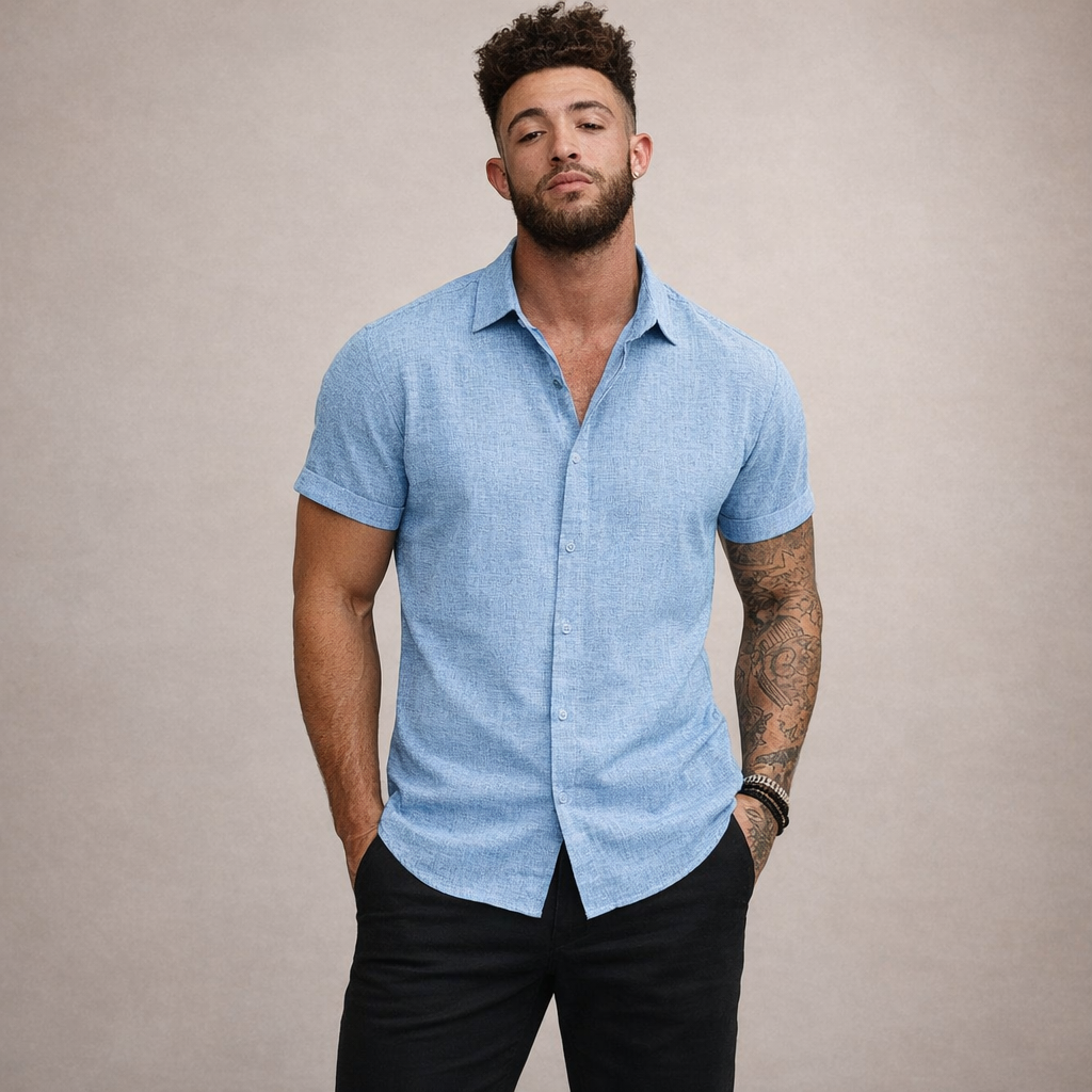 Casual Short Sleeve Button Shirt