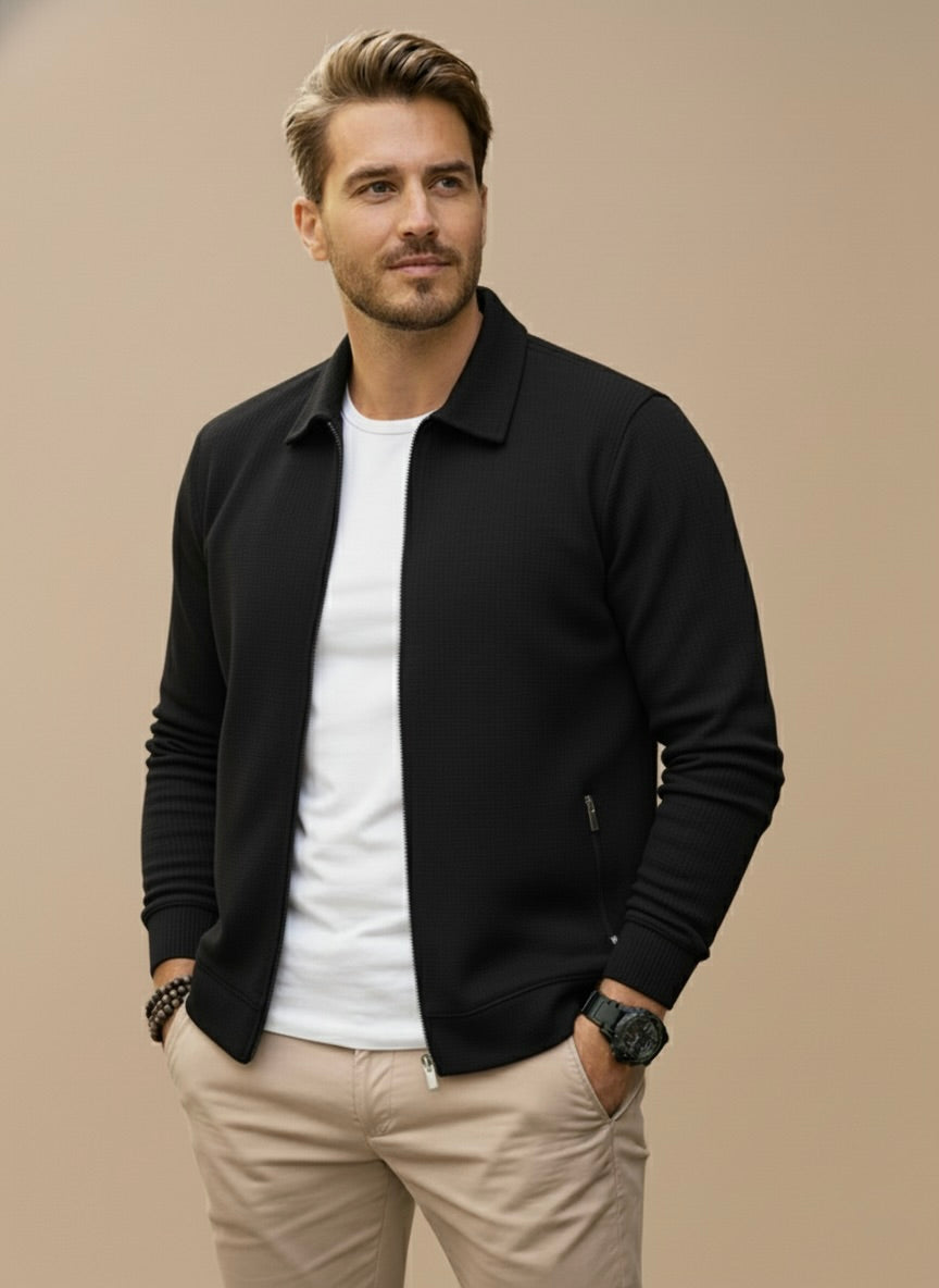 Men’s Stand Collar Zip Cardigan
