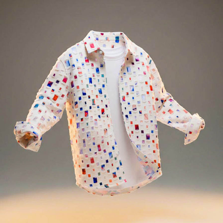 woven fabric blend Patchwork Shirt
