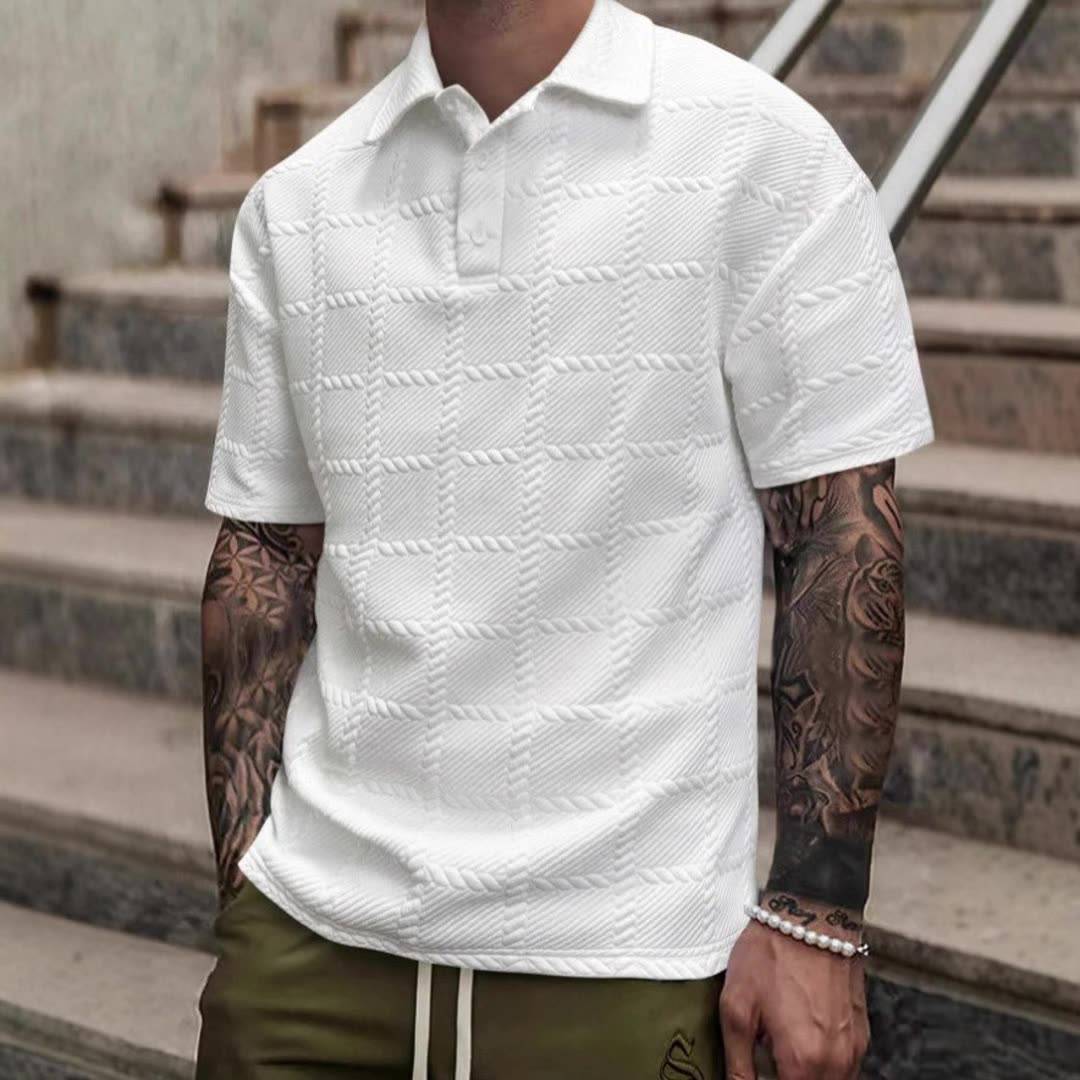 Textured Knit Polo Shirt