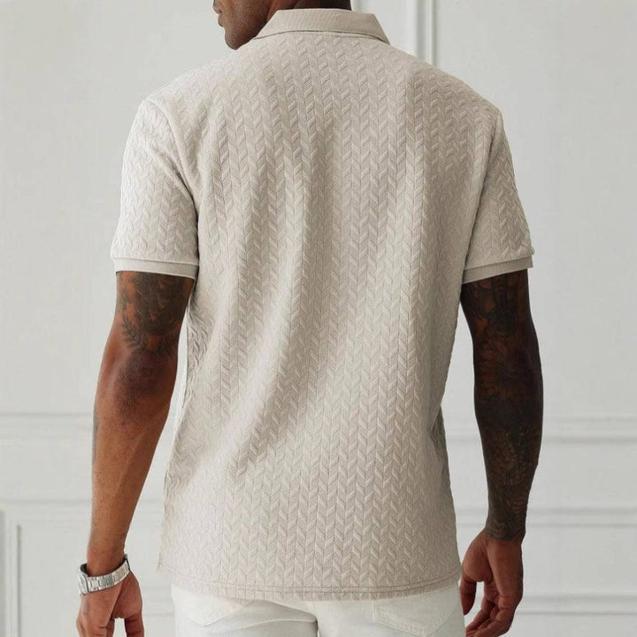 Textured Knit Polo Shirt