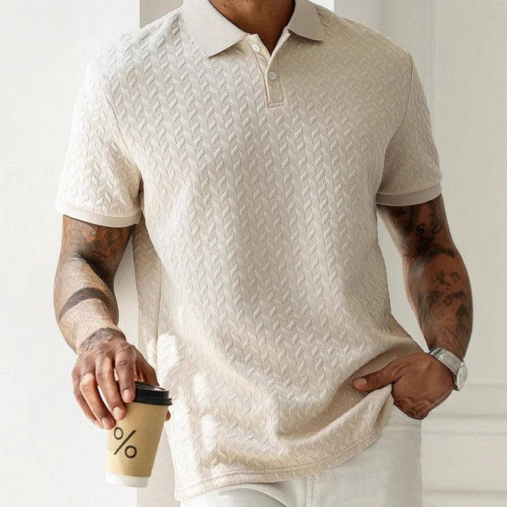 Textured Knit Polo Shirt