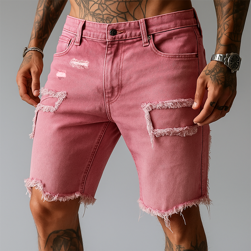 Frayed Hem Denim Shorts