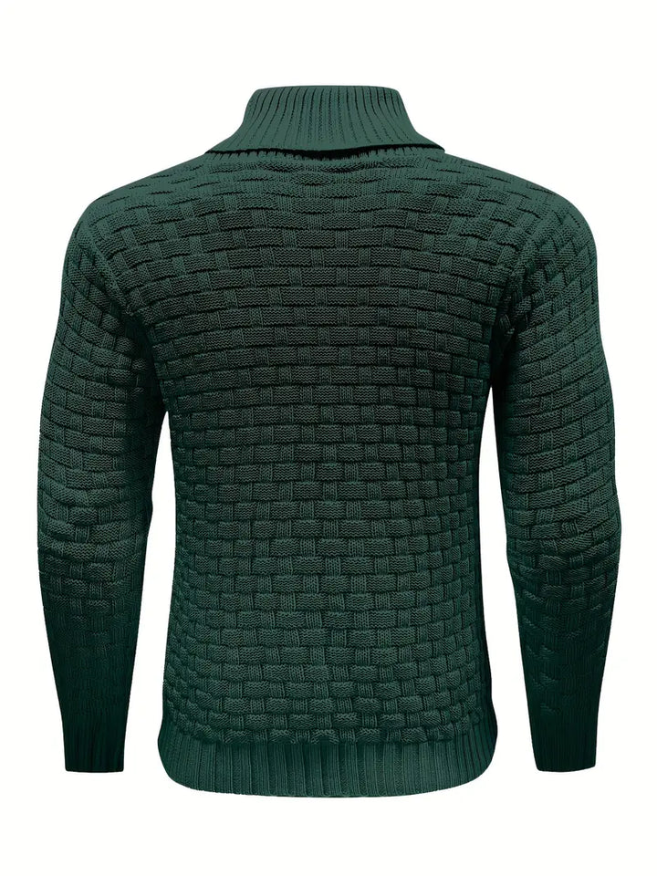 Men’s High Neck Button Knit Sweater