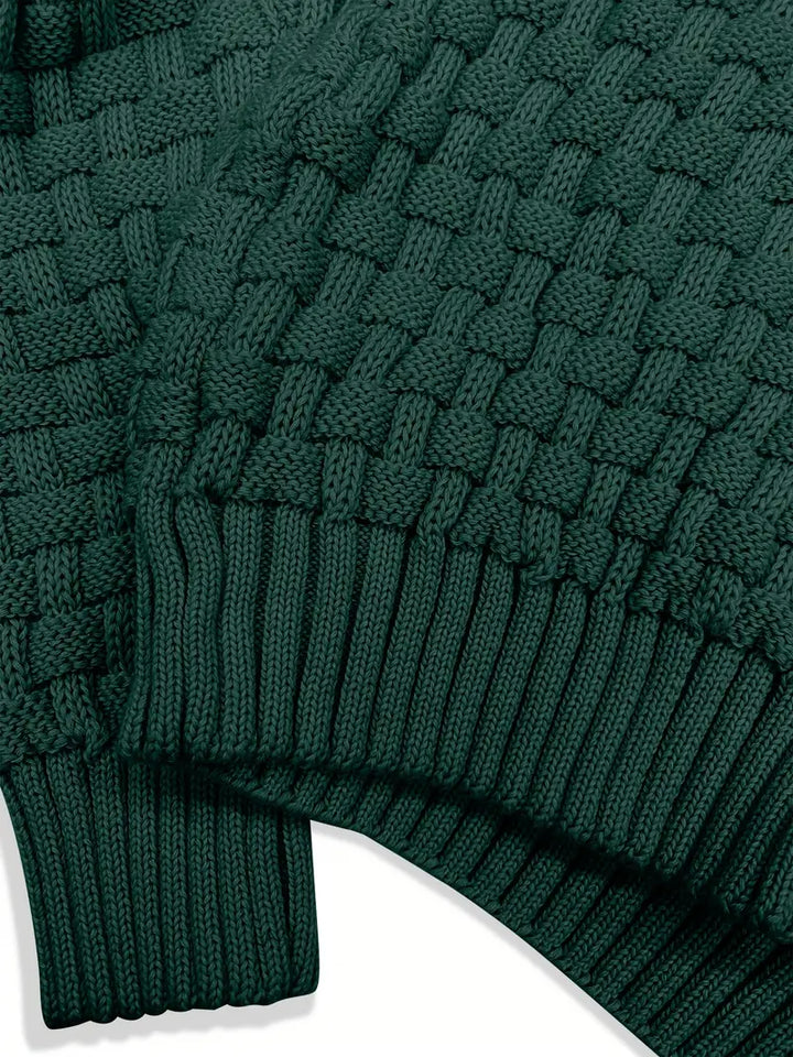 Men’s High Neck Button Knit Sweater