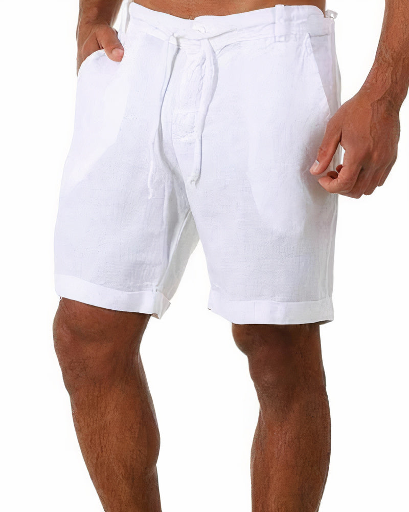 Linen-Look Drawstring Shorts