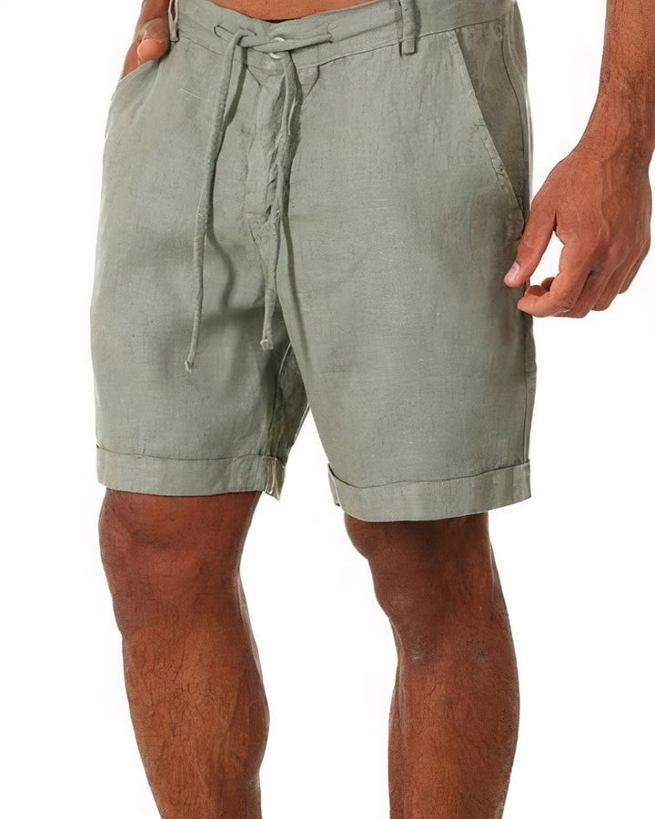 Linen-Look Drawstring Shorts