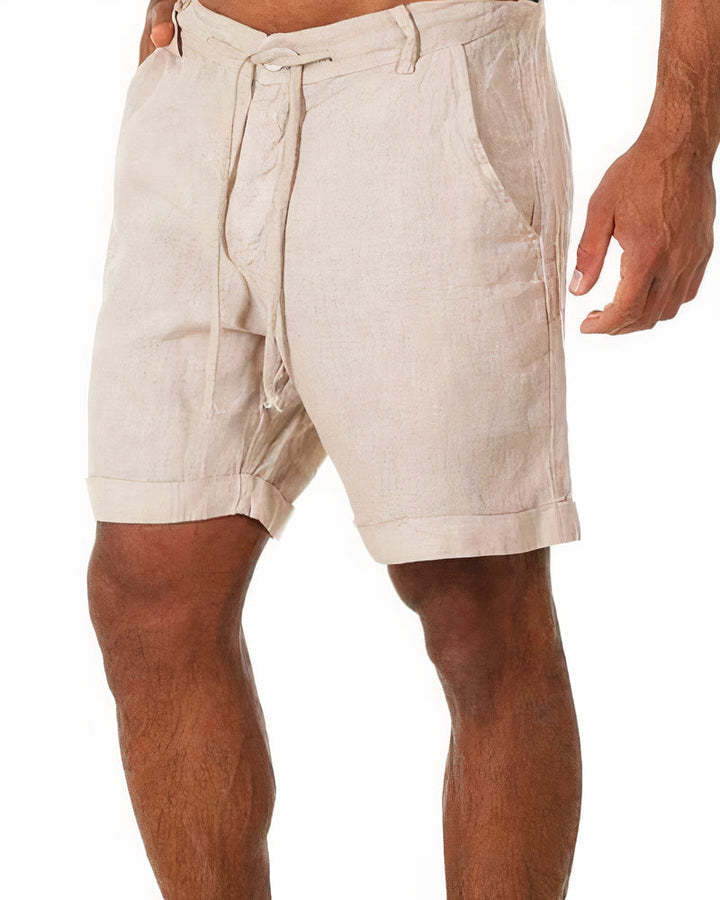 Linen-Look Drawstring Shorts