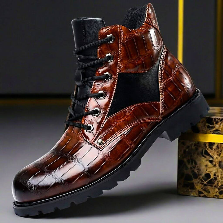 Textured Urban Lace-Up Boots