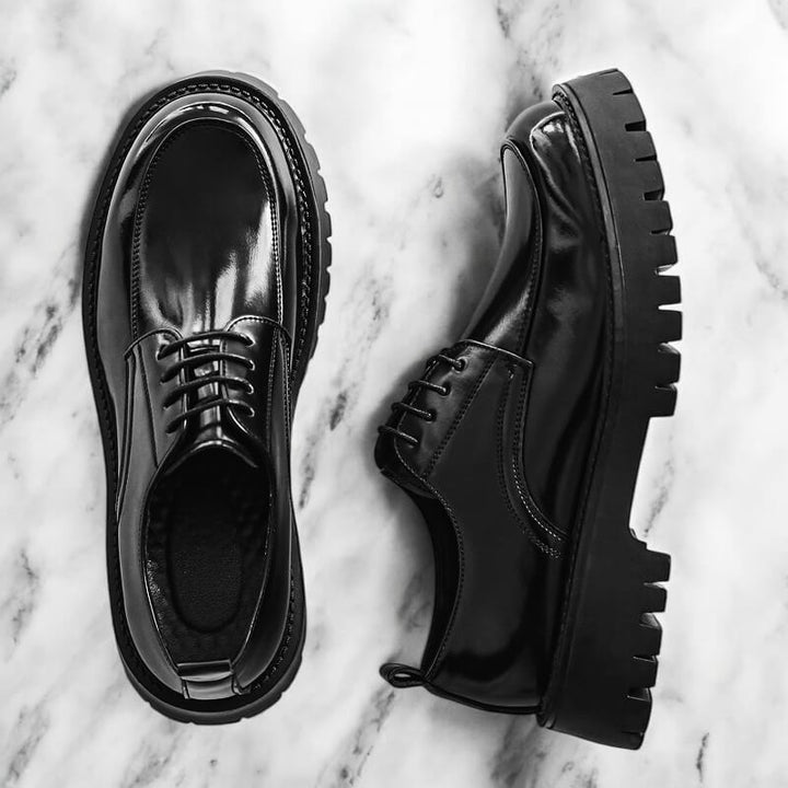 Gradient Leather-Look Dress Shoes
