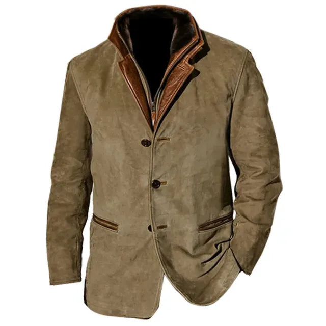 Leather-Look Button-Up Jacket