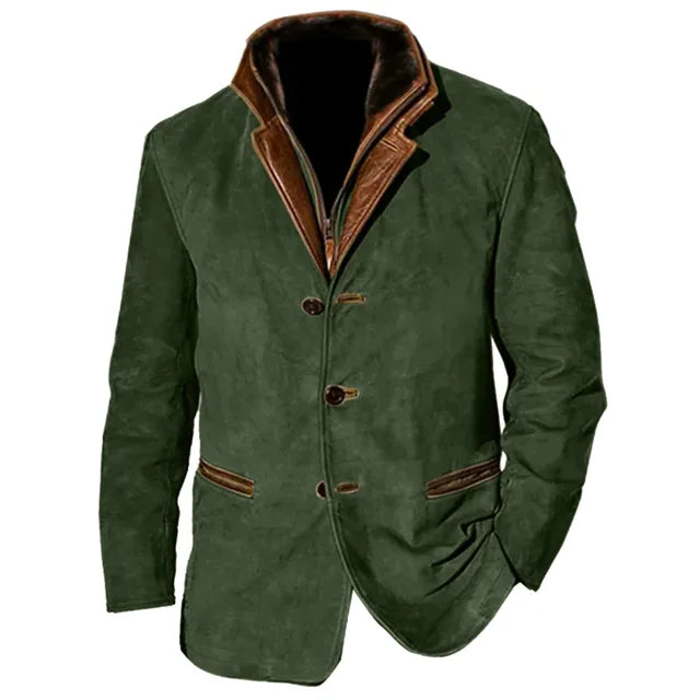 Leather-Look Button-Up Jacket