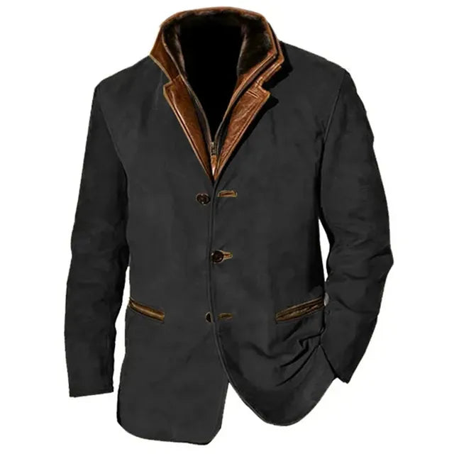 Leather-Look Button-Up Jacket