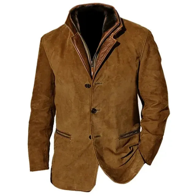 Leather-Look Button-Up Jacket