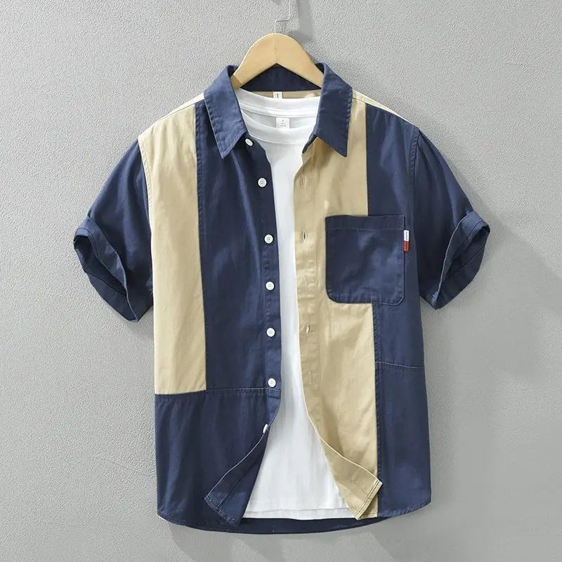 Navy Sand Colorblock Shirt