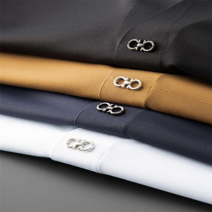 Short Sleeve Polo Shirt and Elastic Waist Trousers Set