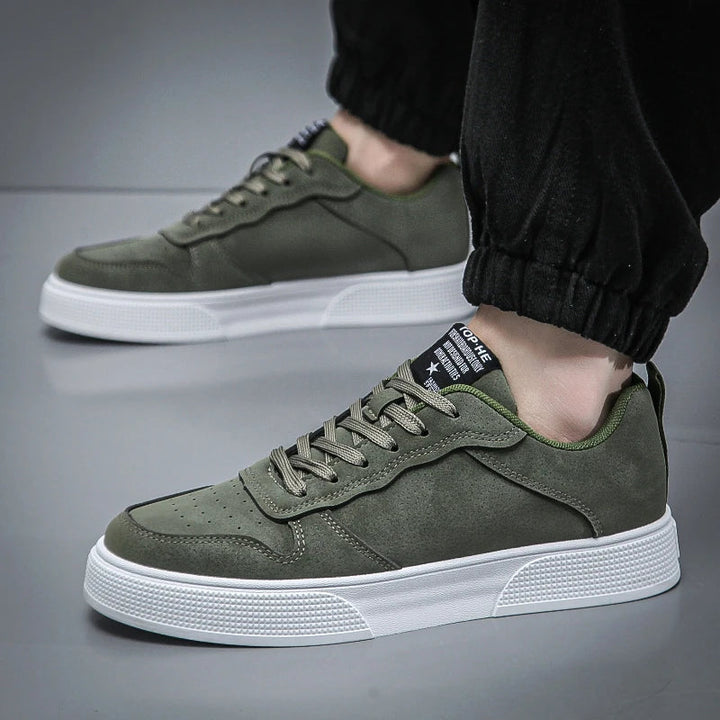 Brushed-Finish Court Sneakers