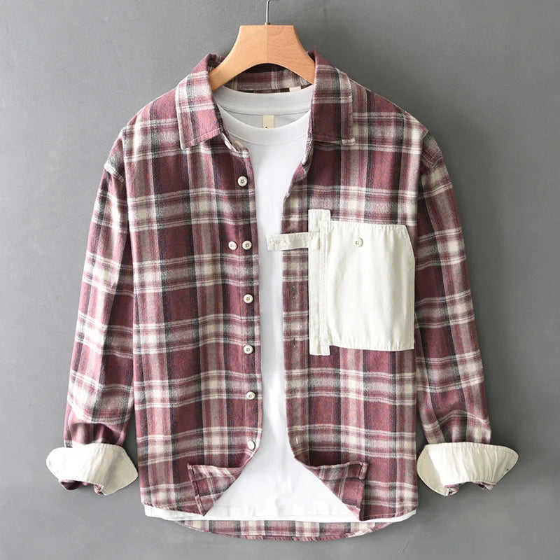 Plaid Shirt with Contrast Pocket