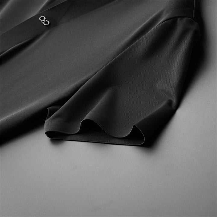Short Sleeve Polo Shirt and Elastic Waist Trousers Set
