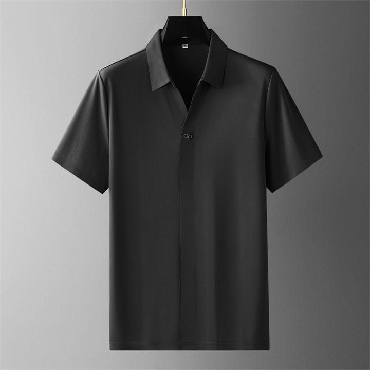 Short Sleeve Polo Shirt and Elastic Waist Trousers Set
