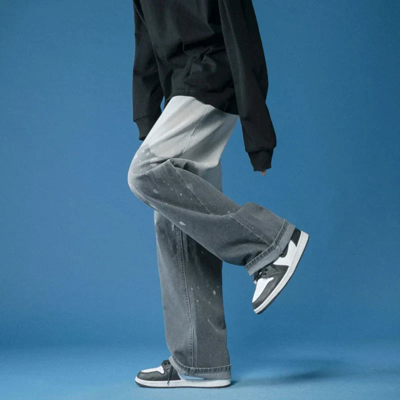 Faded Five-Pocket Denim-Look Jeans