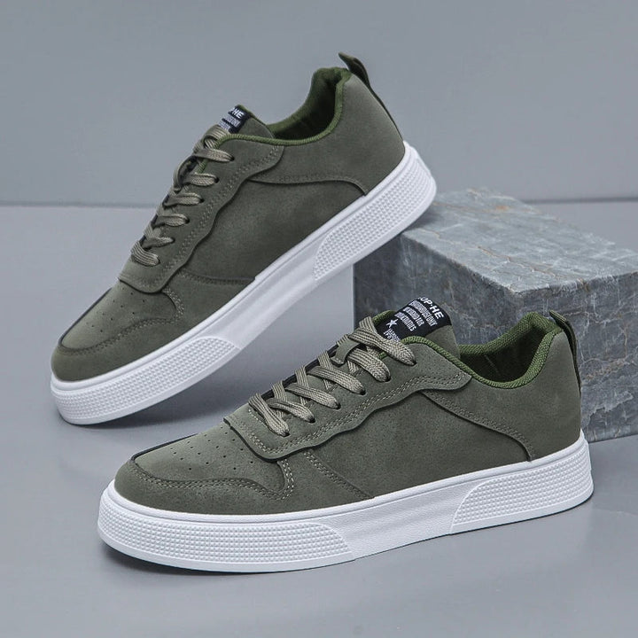 Brushed-Finish Court Sneakers