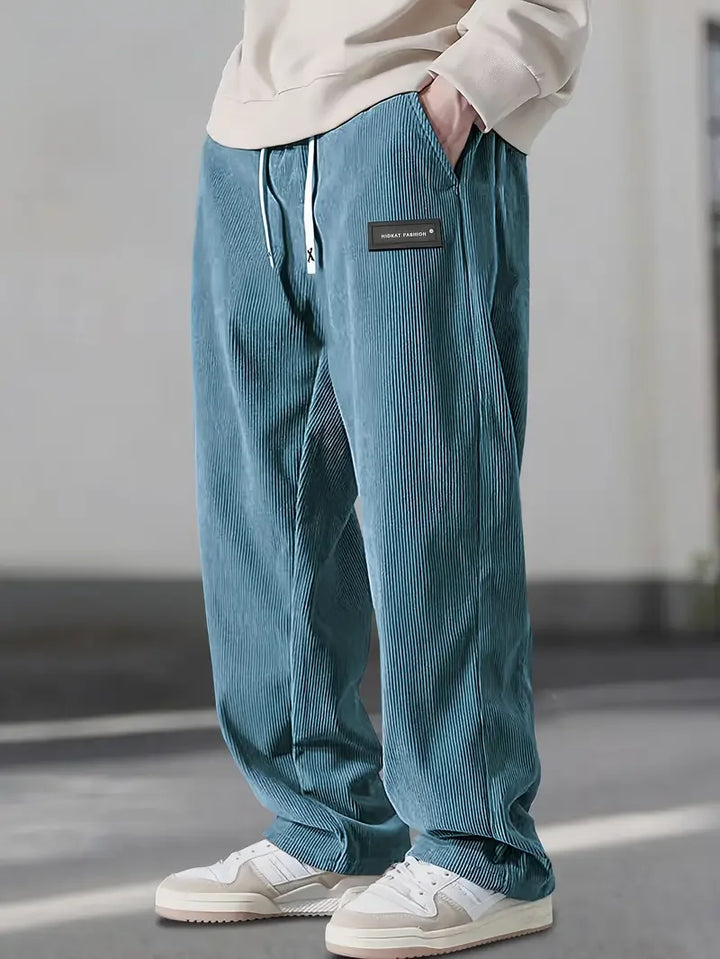Relaxed Corduroy-Look Drawstring Pants