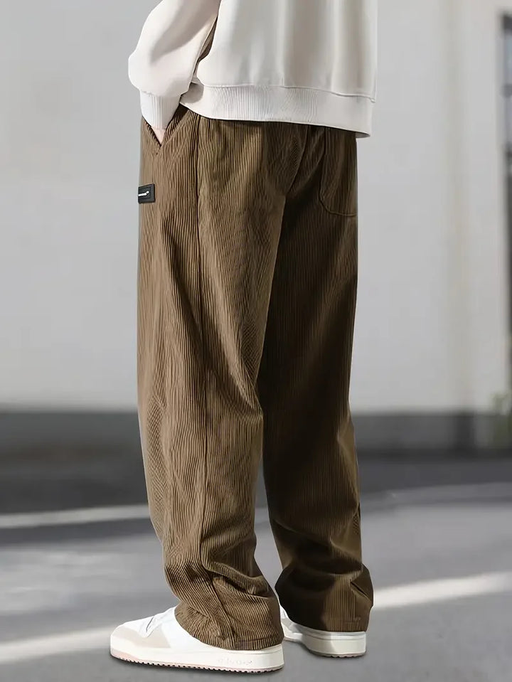 Relaxed Corduroy-Look Drawstring Pants