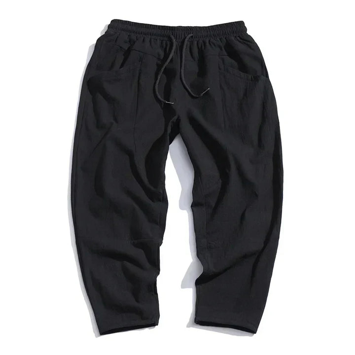 Cropped Drawstring Casual Pants