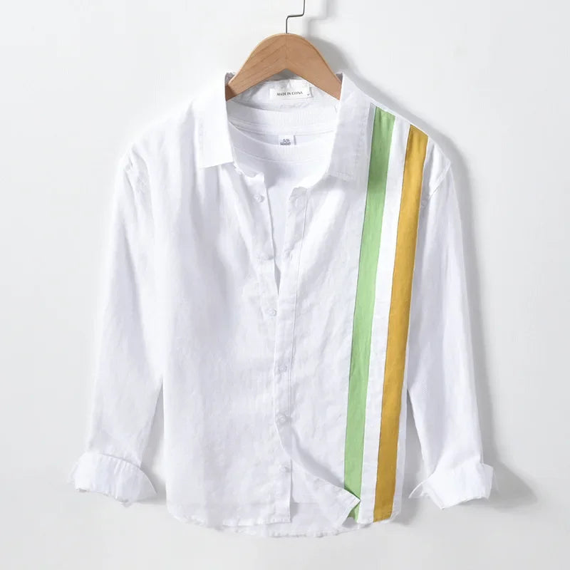 Vertical Panel Button-Down Shirt