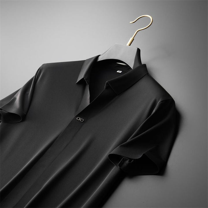 Short Sleeve Polo Shirt and Elastic Waist Trousers Set