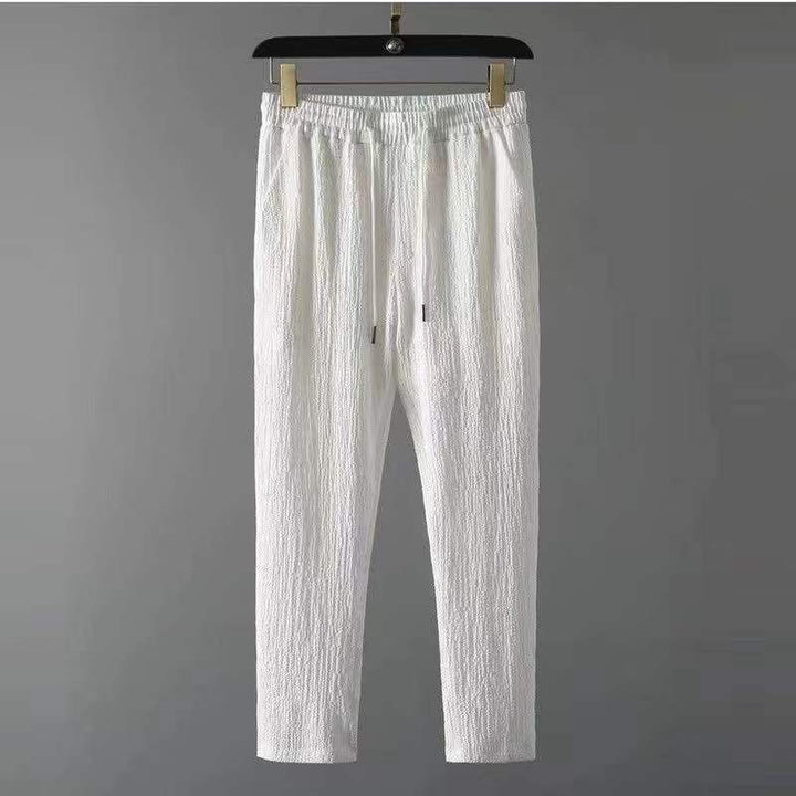 Textured Shawl Collar Top and Tapered Trousers Set