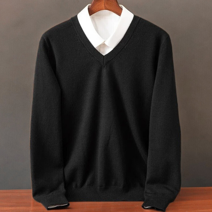 Ribbed V-Neck Sweater