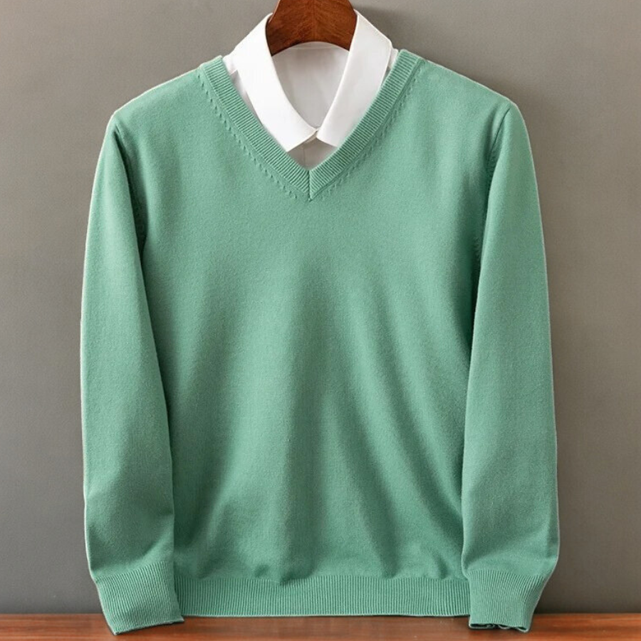 Ribbed V-Neck Sweater