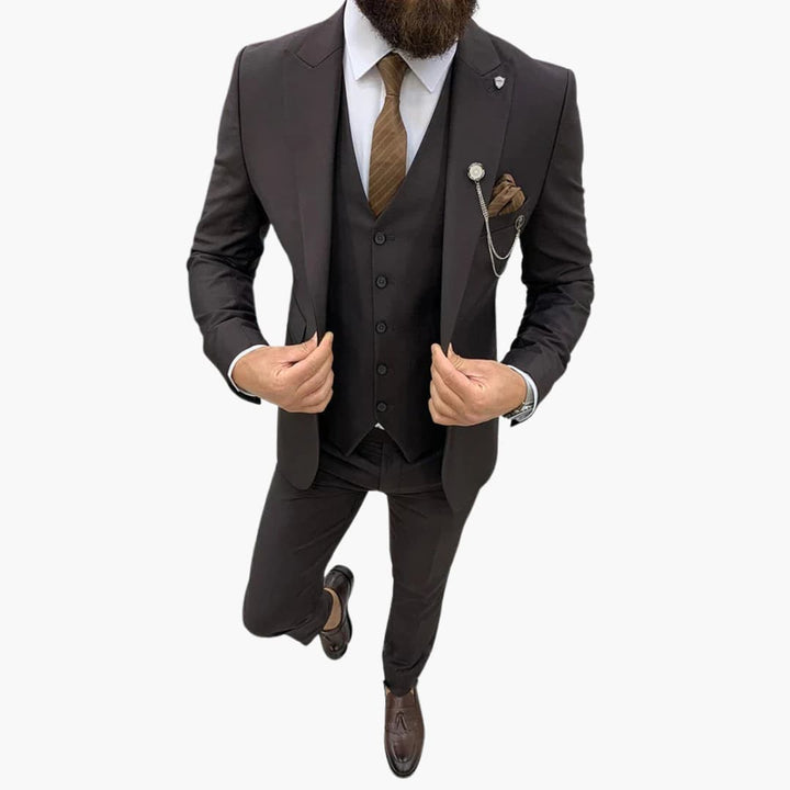 Slim Fit Three-Piece Suit Set