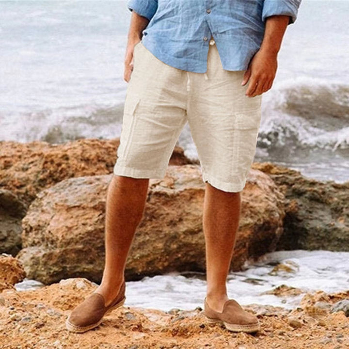 Linen-Look Drawstring Summer Shorts