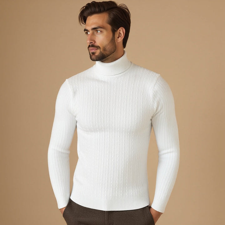 Men’s Cable Knit Turtleneck Sweater