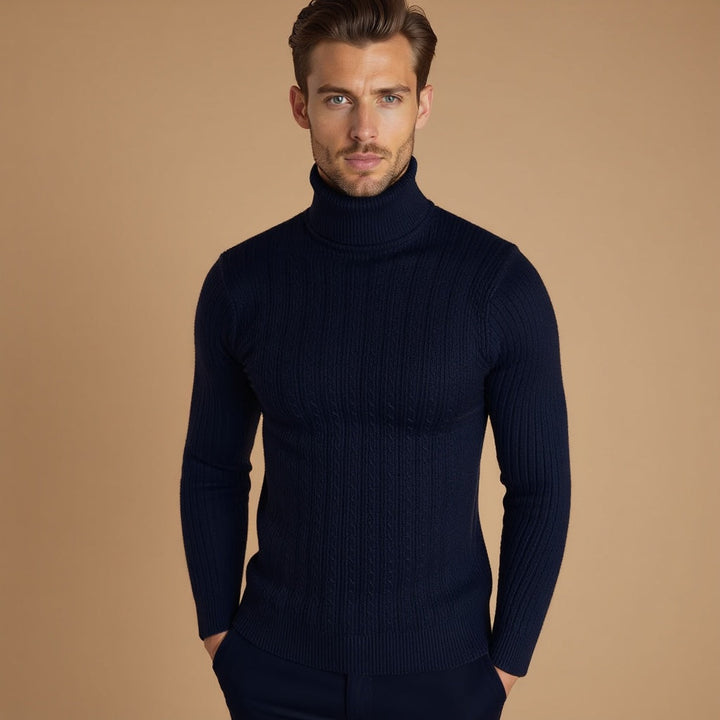 Men’s Cable Knit Turtleneck Sweater