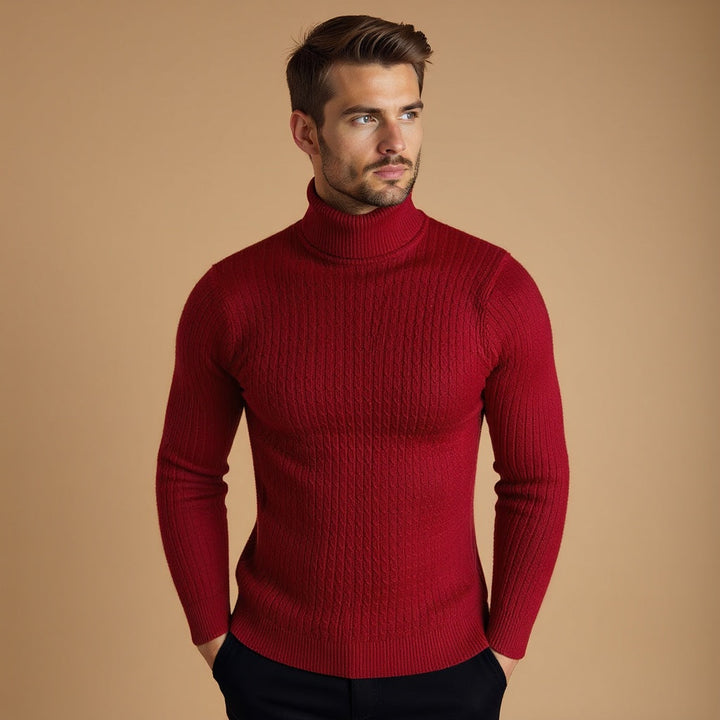 Men’s Cable Knit Turtleneck Sweater