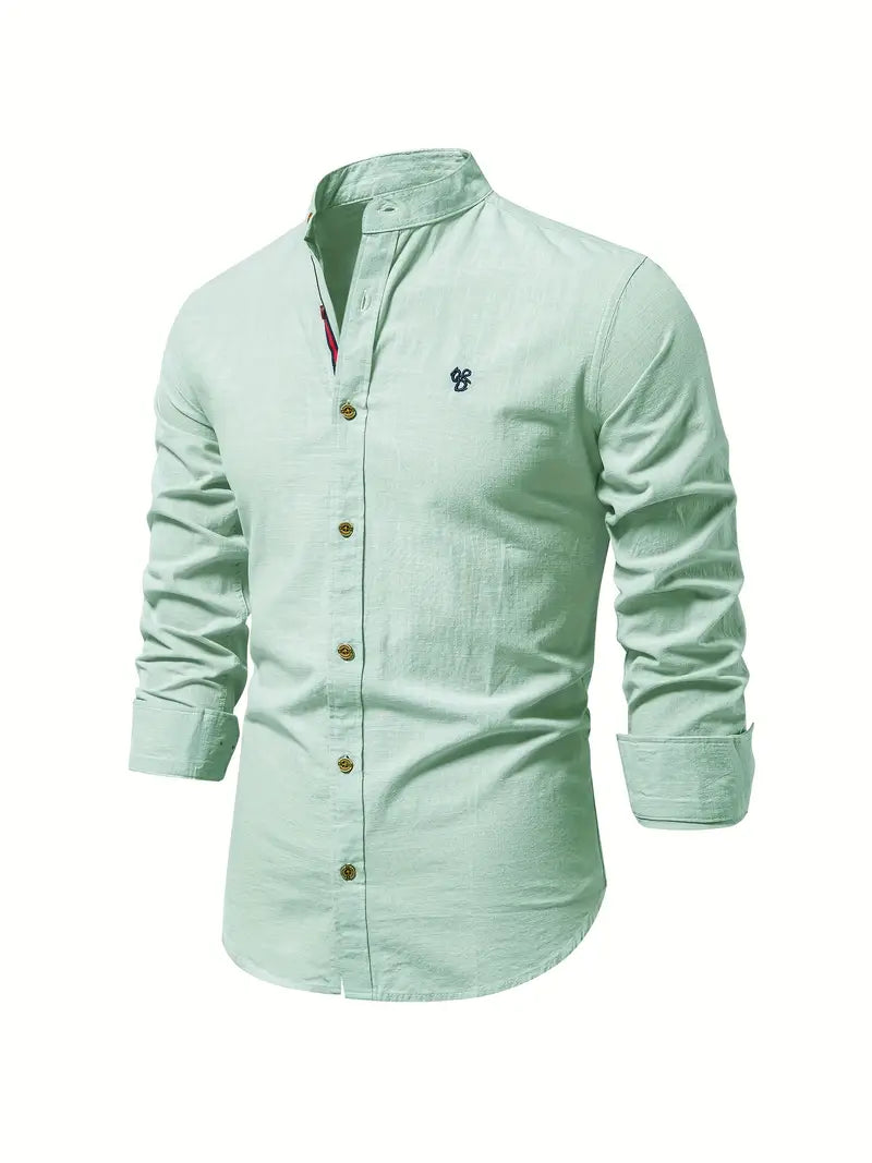 Stand Collar Button Front Shirt