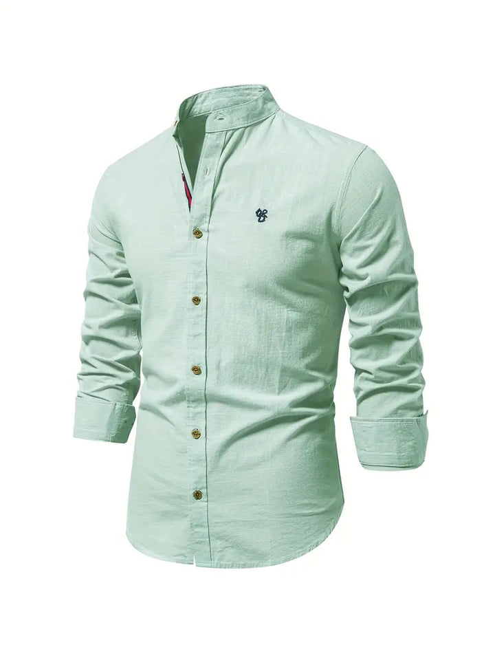 Stand Collar Button Front Shirt