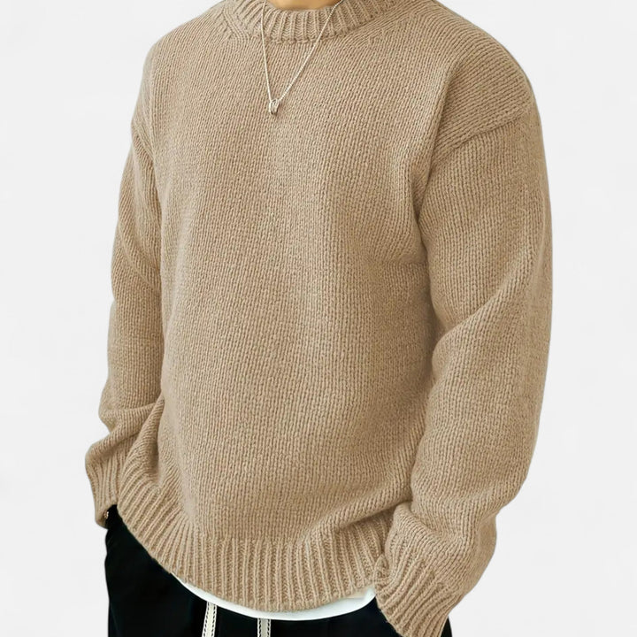 Men’s Wool-woven-knit Crew Neck Jumper