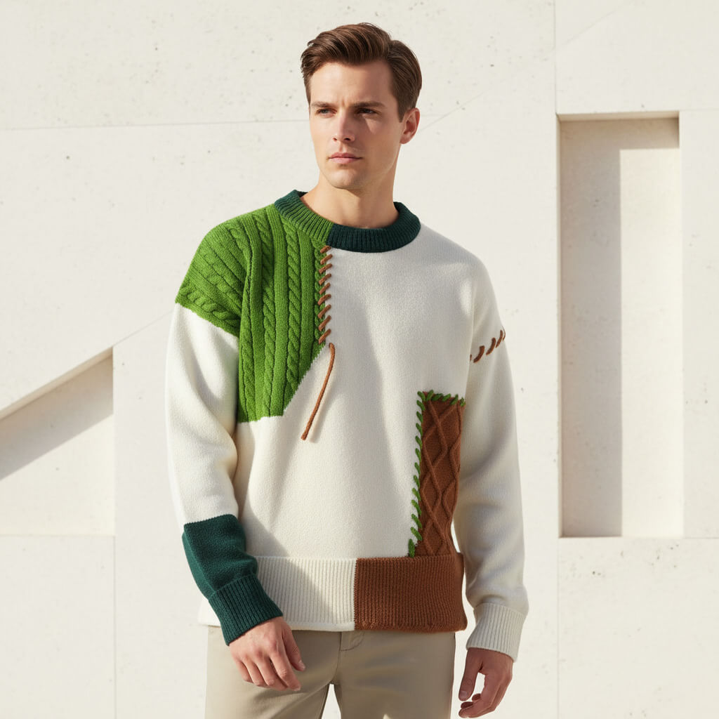 Men’s Contrast Stitch Knit Sweater