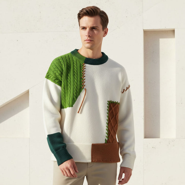 Men’s Contrast Stitch Knit Sweater