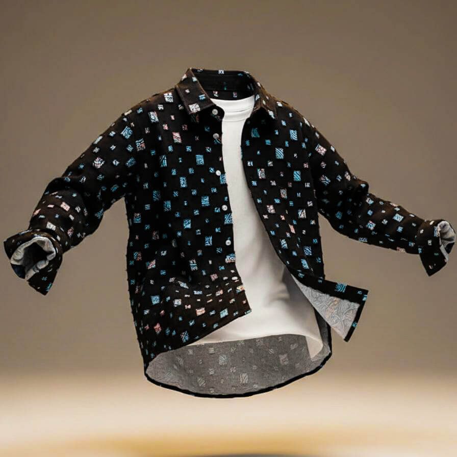 woven fabric blend Patchwork Shirt