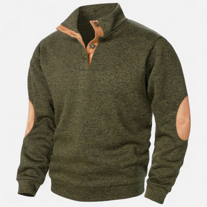 Men’s Stand Collar Button Knit Jumper