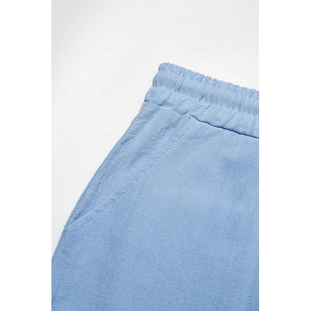 Linen-Look Cargo Shorts